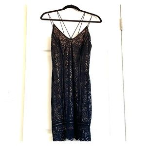TOPSHOP Black Lace Mini Dress